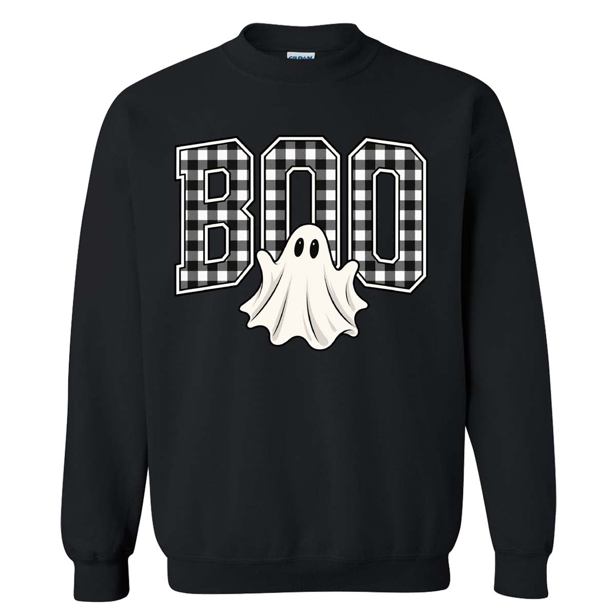 Gingham Boo With Ghost Sweatshirt