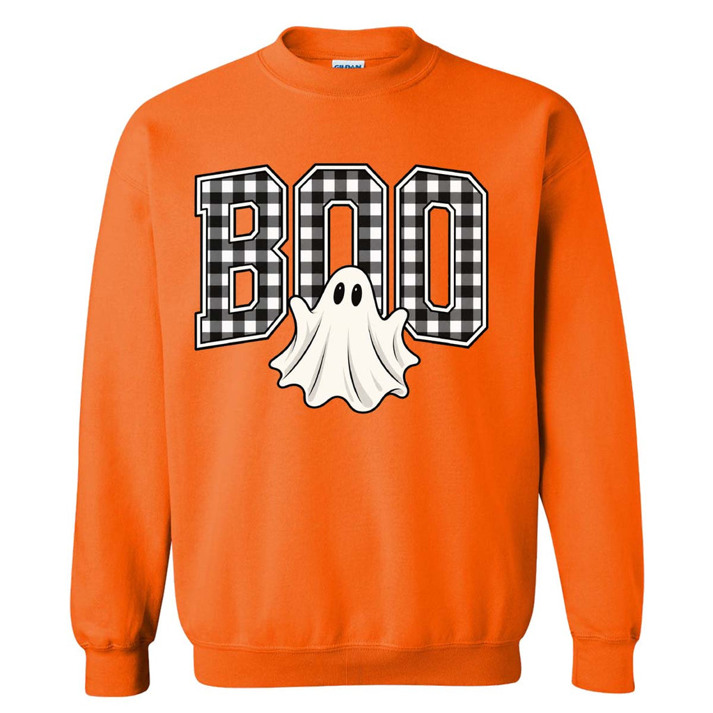 Gingham Boo With Ghost Sweatshirt