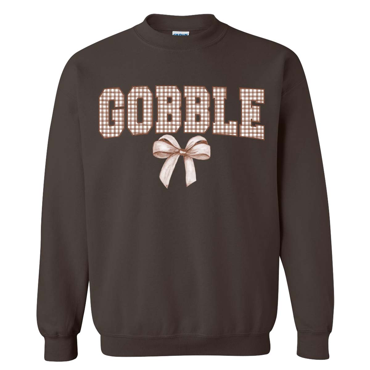 Brown Gingham Gobble Sweatshirt