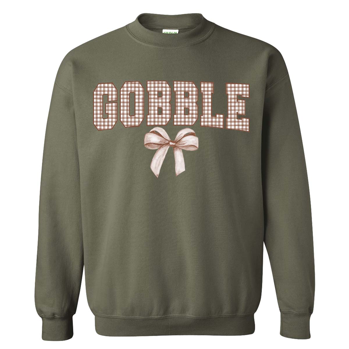 Brown Gingham Gobble Sweatshirt