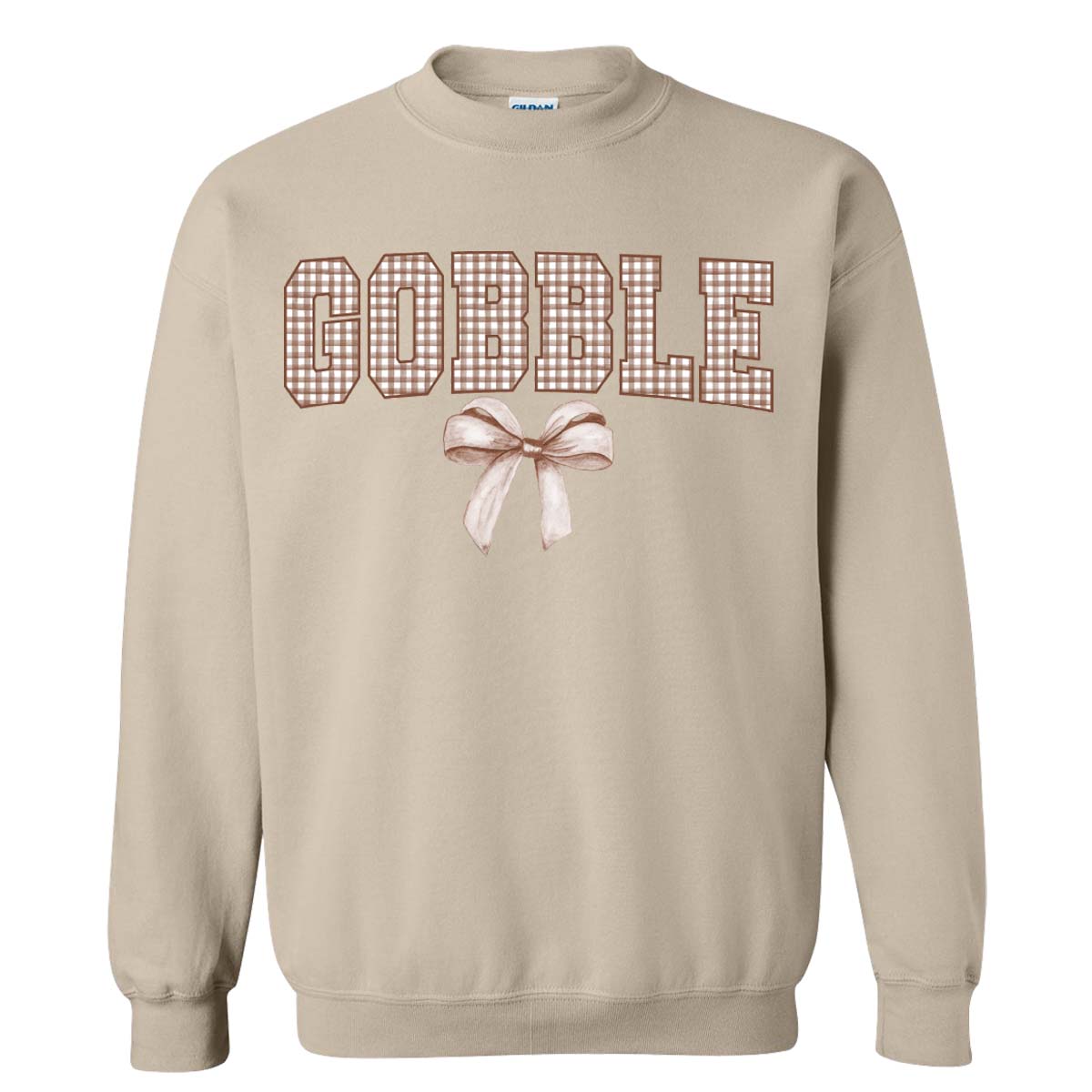 Brown Gingham Gobble Sweatshirt