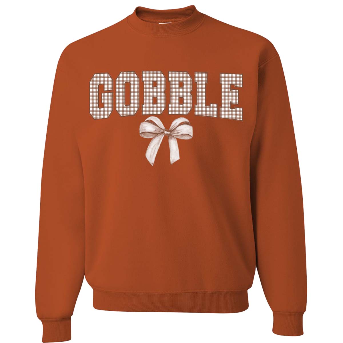 Brown Gingham Gobble Sweatshirt