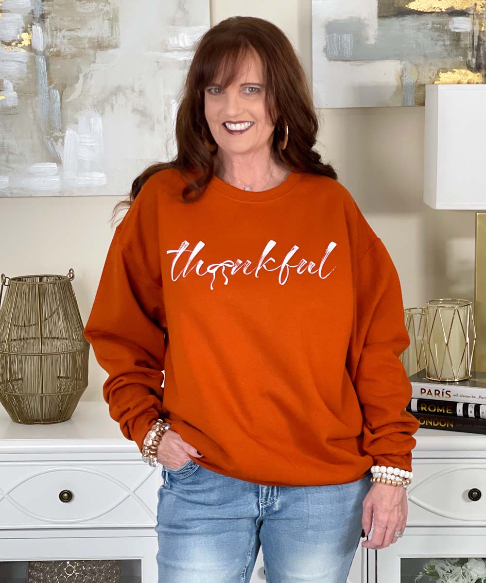 Brushstroke Thankful Sweatshirt