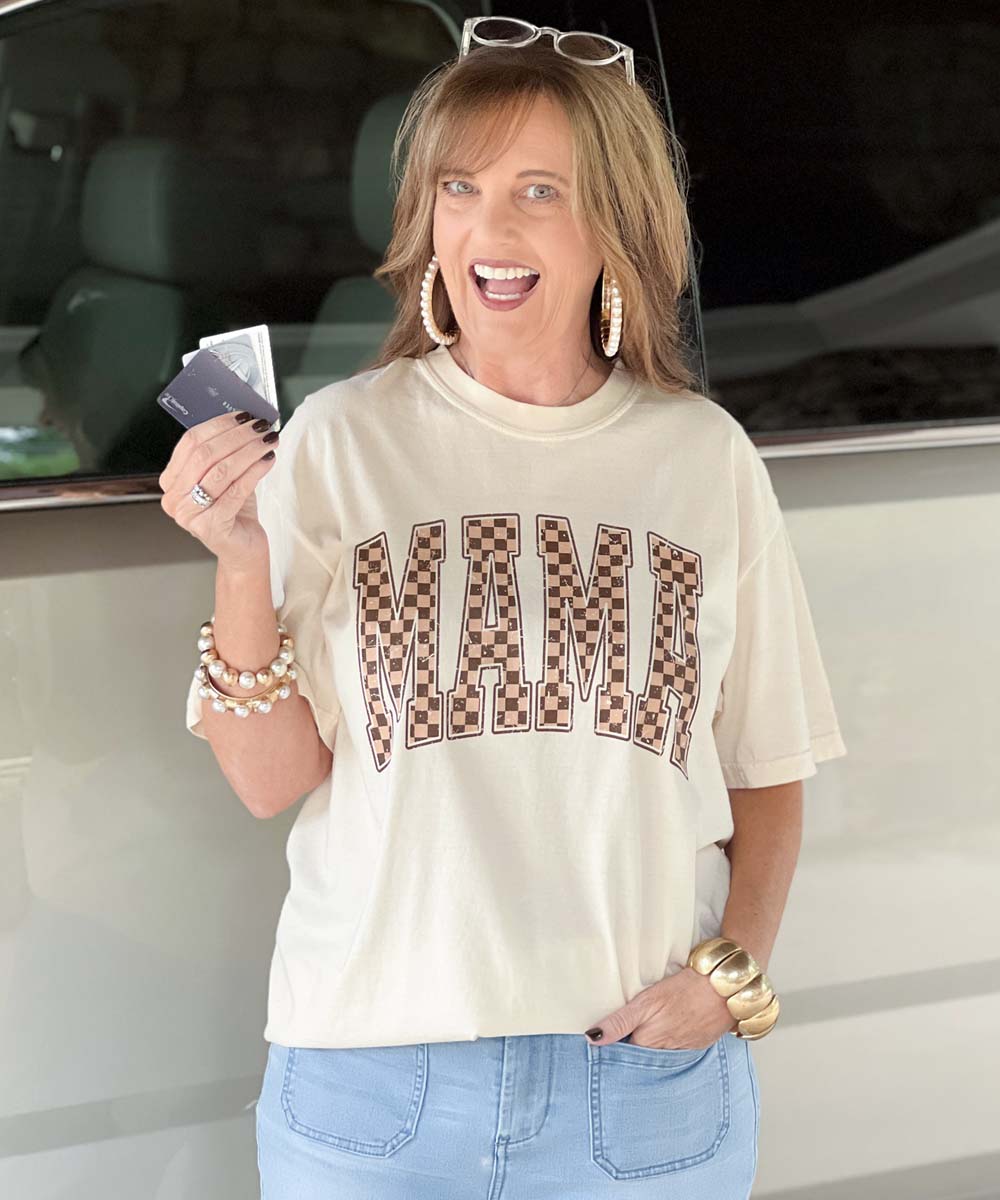 Checkerboard Mama Tee
