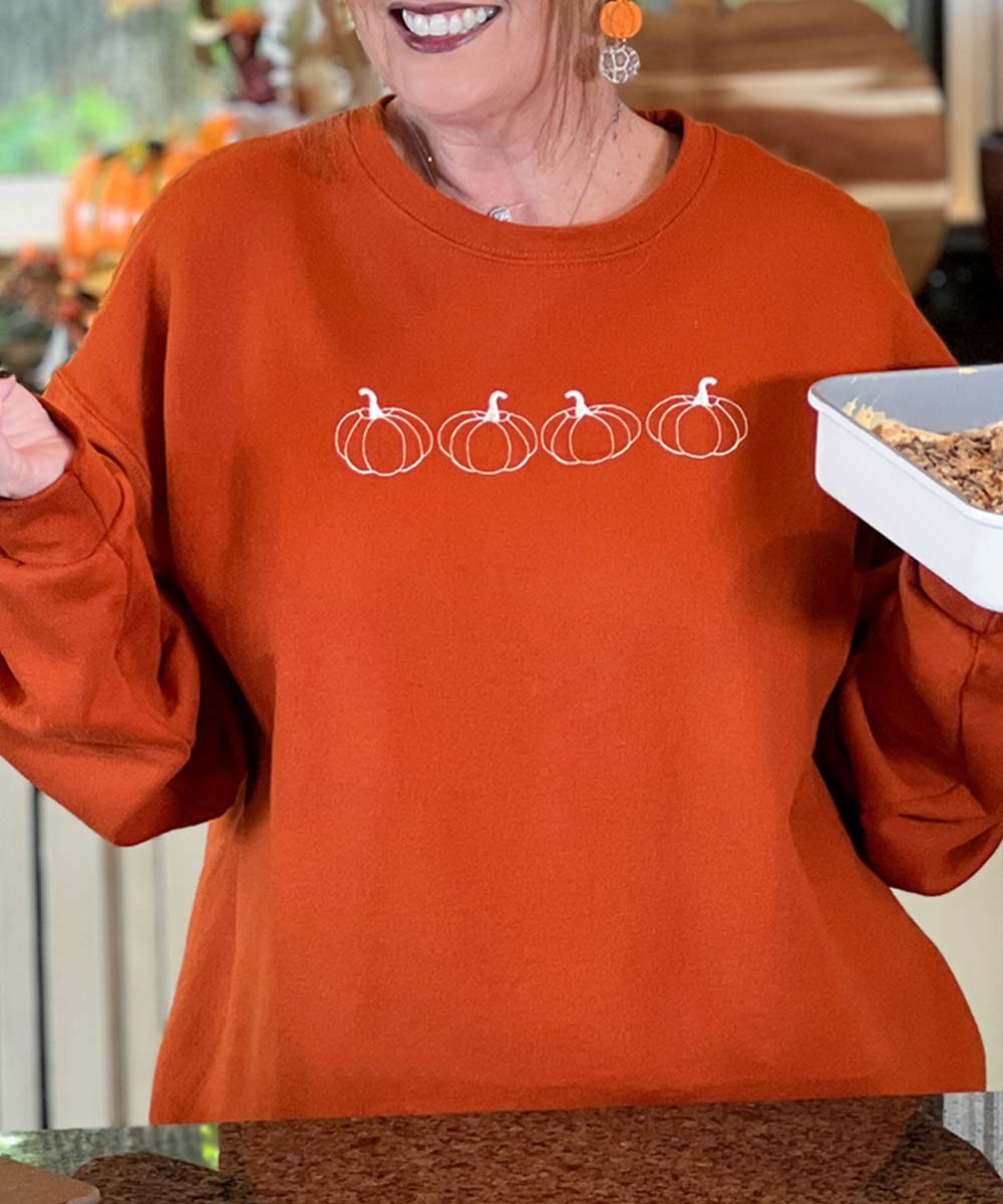 Embroidered Pumpkins Sweatshirt
