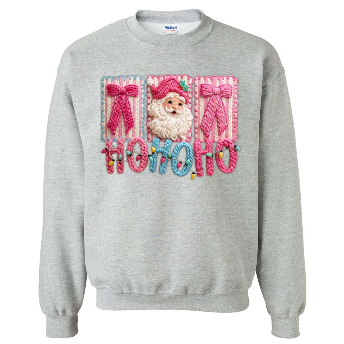 Faux Yarn Ho Ho Ho Sweatshirt