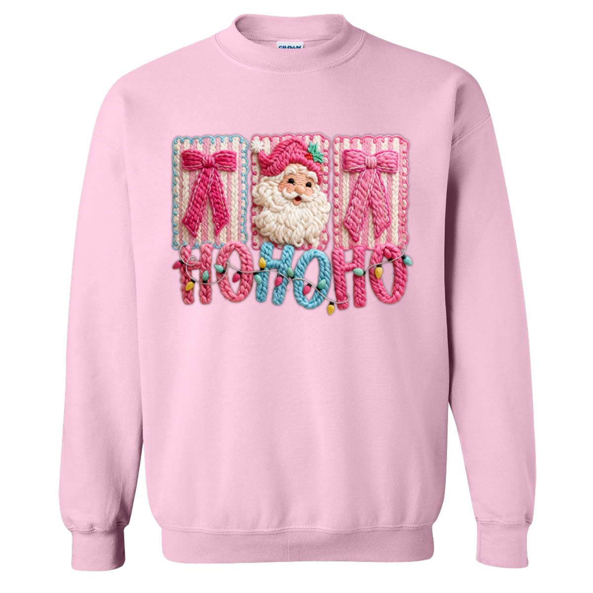 Faux Yarn Ho Ho Ho Sweatshirt