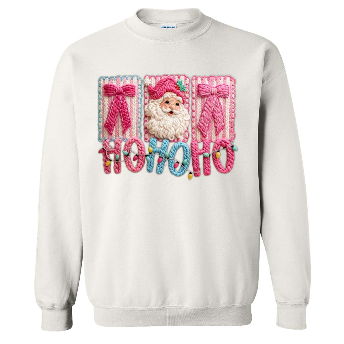 Faux Yarn Ho Ho Ho Sweatshirt